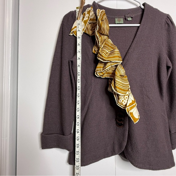 HWR - Anthropologie- Wool & Silk Scarf cardigan XS - Picture 6 of 7